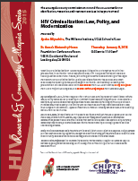 HIV Criminalization: Law, Policy, and Modernization